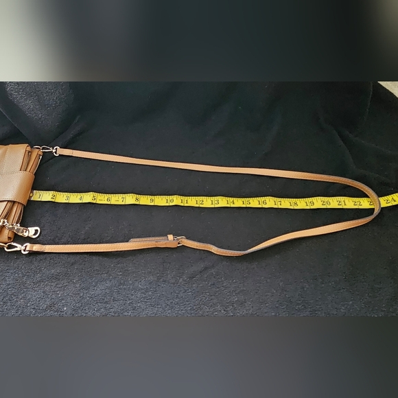 Stauer Tan/Light Brown Pebble Leather Crossbody Bag - Picture 11 of 11